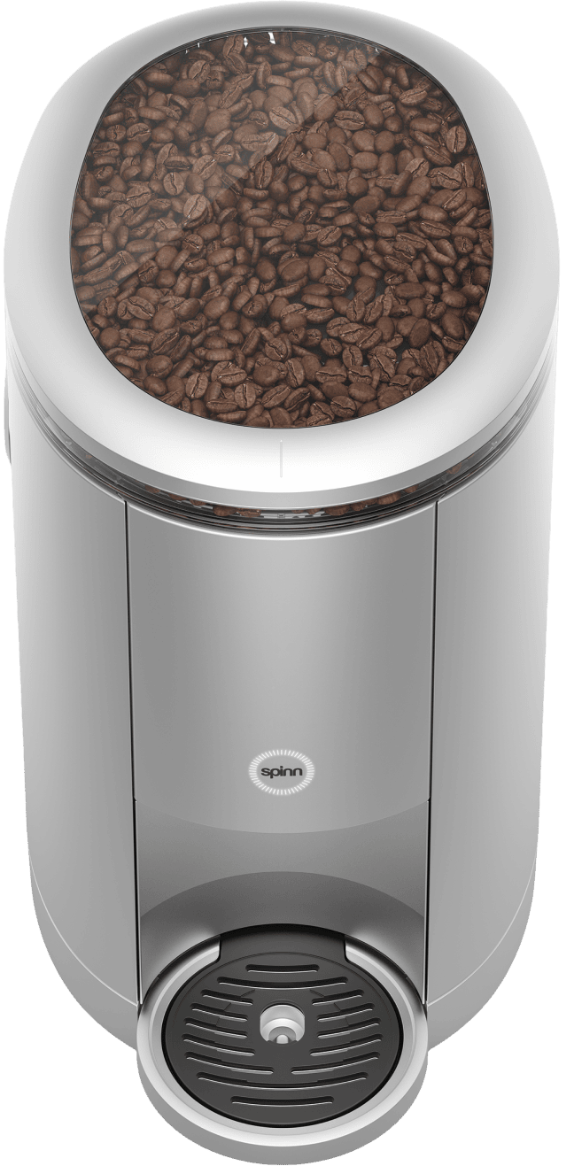 Spinn original coffee maker with coffee beans