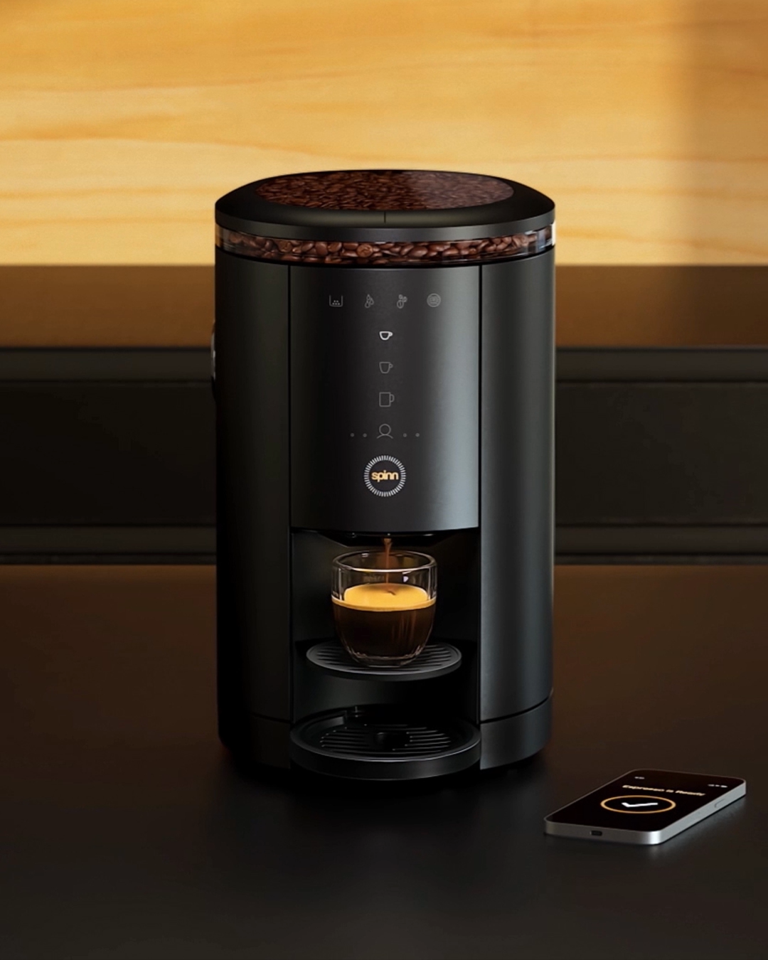  SPINN Coffee & Espresso Machine with Milk Frother, Smart WiFi  Automatic Coffee, Cold Brew Machine, Automatic Coffee Foam Maker for Latte,  Single Serve & Zero-Waste, Silver: Home & Kitchen