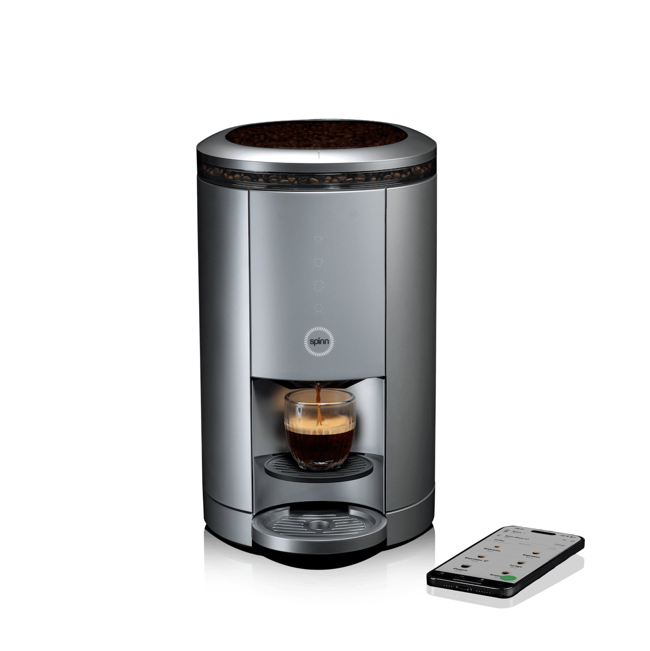  SPINN Espresso & Coffee Machine, Smart WiFi Automatic Coffee  Maker, Cold Brew & Espresso Machine Combo with Programmable Centrifugal  Brewing & Grinder, Water Supply Line Compatible, No Refills, Silver: Home 